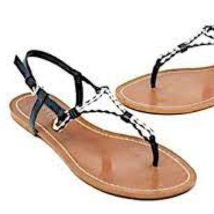Lauren Ralph Lauren Alexa Leather Sandals Women’s size 10 B Black Silver